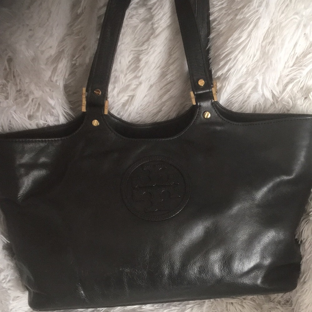 Tory Burch black leather tote